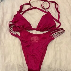 Victoria's Secret Fuchsia Bikini with Sparkling Straps